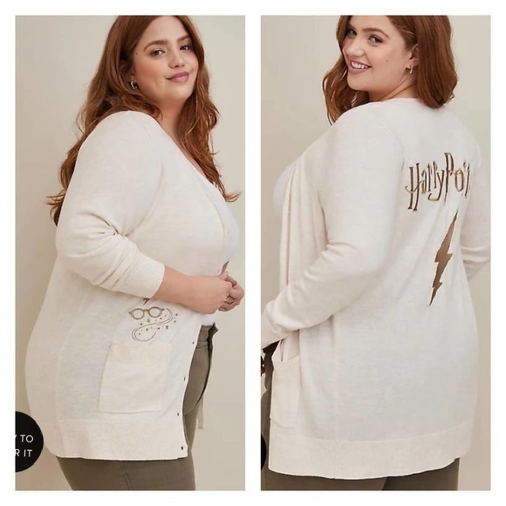 New Torrid 5 (5X 28) Harry Potter Button Front Lightweight Cardigan Sweater Top